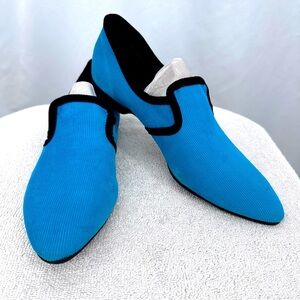Oomphies Womens Slippers House Shoes 9N Blue Black Pointed Toe Slip On